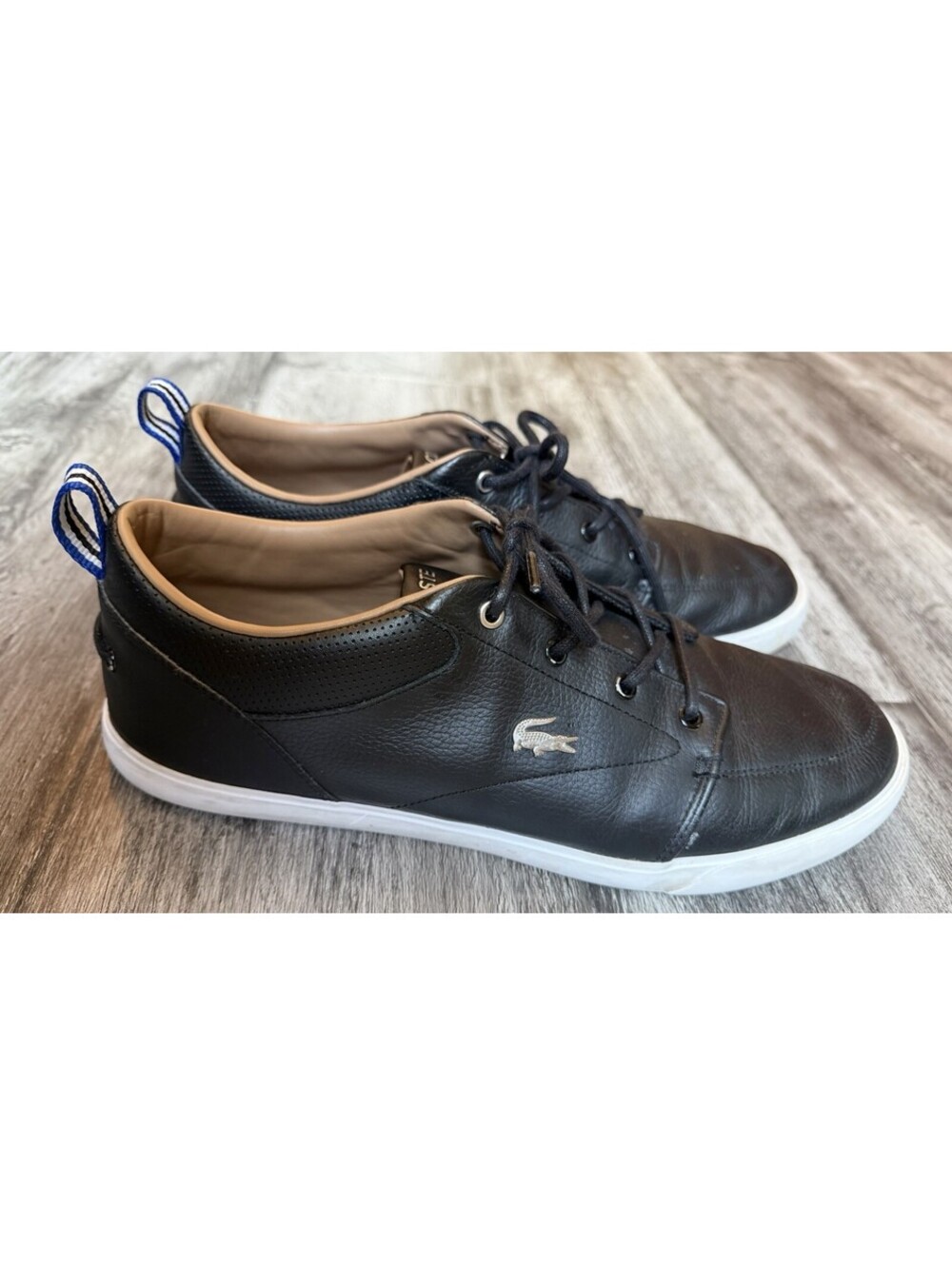 Lacoste Black Leather Casual Sneakers - Men's 11